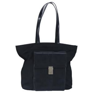 GUCCI Tote Bag Canvas Leather Black Silver 019 2122 019 2122